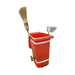 CONTENEDOR + PORTA ESCOBA + PORTA RECOGEDOR